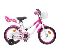vidaXL Bici Bambino Con Ruote Laterali 12 Pollici Per 2-4 Anni Rosa, Bici Bambino, Maniglie Regolabili, Deragliatore Singolo Robusto, Bici Da Città, Biciclette Per Giovani