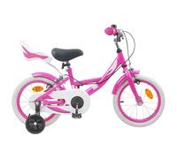 vidaXL Bici Bambino 14 Pollici per 3-5 Anni Rosa, Classico Regolabile Maniglie Sella, Biciclette per Bambini, Avventura all'aperto
