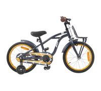 vidaXL Bicicletta per bambini da 16 pollici, per 4-6 anni, colore grigio scuro, classica, per bambini, sicura a 2 ruote anteriori, per ciclisti più giovani, mini avventura