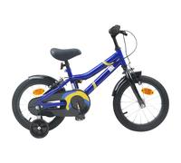 vidaXL Bicicletta Bambino 16 Pollici per 4-6 Anni Blu Bianco, Bicicletta Bambino Classica, Bici di Avvio Sicuro, Telaio in Acciaio, Sella Regolabile, Sistema di Frenatura Semplice