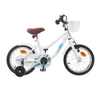 vidaXL Bicicletta per bambini da 16 pollici, per 4-6 anni, bianca, classica bicicletta per bambini, maniglie regolabili, sicura per principianti, bicicletta giocosa per giovani ciclisti