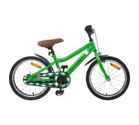 vidaXL Bici Bambino 18 Pollici per 5-7 Anni Verde, Manubrio Regolabile, Bicicletta Classica, Bicicletta Confortevole Bambino Una Velocità City Bike