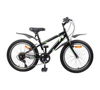 vidaXL Bicicletta per Bambini 24 Pollici 6-Speed per 8-12 anni Nero