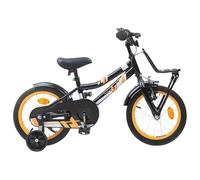 vidaXL Bicicletta per bambini da 14 pollici per 3-5 anni arancione e nera, bici classica per bambini, bicicletta per ragazzi e ragazze, perfetta per i giovani piloti, inizio in bicicletta