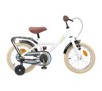 vidaXL Bicicletta per bambini da 14 pollici per 3-5 anni bianca, maniglie regolabili, bicicletta classica per bambini, telaio in acciaio, sicura e divertente per i giovani ciclisti