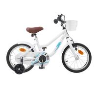 vidaXL Bicicletta per bambini da 16 pollici, per 4-6 anni, bianca, classica bicicletta per bambini, maniglie regolabili, sicura per principianti, bicicletta giocosa per giovani ciclisti