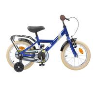 vidaXL Bicicletta per bambini da 16 pollici per 4-6 anni Blu Scuro Maniglie Regolabili, Bicicletta classica per bambini, telaio in acciaio, sicura e divertente per i giovani ciclisti