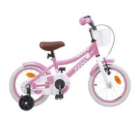vidaXL Bicicletta per bambini da 16 pollici, per 4-6 anni, rosa chiaro, maniglie regolabili, design minimalista, per adolescenti, bambini, goditi la bicicletta nelle vicinanze