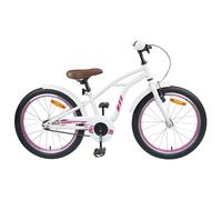 vidaXL Bicicletta per bambini da 18 pollici, per 5-7 anni, colore bianco, classico manubrio regolabile, sella per ciclisti giovani avventurosi