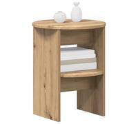 vidaXL Mobile laterale 2 pcs Rovere Artigianale Ø40 x 50 cm, Soggiorno, mobile rettangolare, sideboard moderno, resistente all'umidità, spazio flessibile
