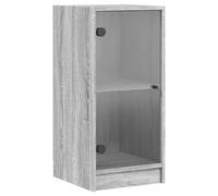 vidaXL Mobile con Ante in Vetro Grigio Sonoma 35x37x75,5 cm