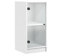 vidaXL Mobile con Ante in Vetro Bianco 35x37x75,5 cm