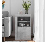 vidaXL Armadietto con luci LED Grigio Cemento in legno multistrato
