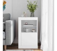 vidaXL Armadietto bianco con luci LED in legno multistrato