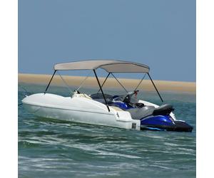 vidaXL Bimini di Prua con Tendalino 2 Archi Grigio 180x150x110 cm