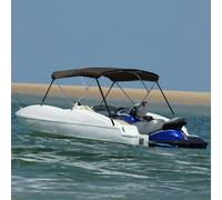vidaXL Bimini di Prua con Tendalino 3 Archi Nero 183x160x137 cm