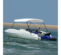 vidaXL Bimini di Prua con Tendalino a 2 Archi Bianco 150x120x110 cm