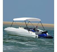 vidaXL Bimini di Prua con Tendalino a 2 Archi Bianco 180x130x110 cm