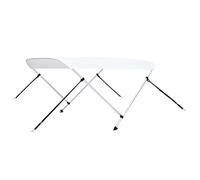 vidaXL Bimini di Prua con Tendalino a 2 Archi Tenda da Sole Copertura Barca Navigazione Protezione UV Robusto Resistente Bianco 180x130x110 cm