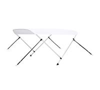 vidaXL Bimini di Prua con Tendalino a 2 Archi Tenda da Sole Copertura Barca Navigazione Protezione UV Robusto Resistente Bianco 150x120x110 cm
