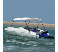 vidaXL Bimini di Prua con Tendalino a 3 Archi Bianco 183x196x137 cm
