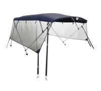 vidaXL Bimini di Prua Pareti Laterali Rete 4 Archi 243x(170-182) x137cm, bimini per imbarcazione, tendalino per barca, copertura per imbarcazione