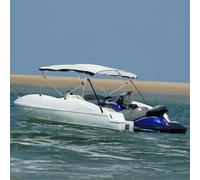 vidaXL Bimini di Prua Pareti Laterali Rete 4 Archi 243x(185-198) x137cm, Bimini per imbarcazione, tendalino per Barca, Copertura per imbarcazione