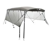 vidaXL Bimini Prua con Pareti Laterali Rete 4Archi 243x(230-244) x137cm, Bimini per imbarcazione, tendalino per Barca, Copertura per imbarcazione