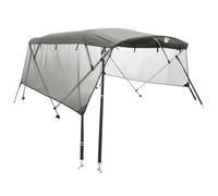 vidaXL Bimini di Prua Pareti Laterali Rete 4 Archi 243x(170-182) x137cm, bimini per imbarcazione, tendalino per barca, copertura per imbarcazione