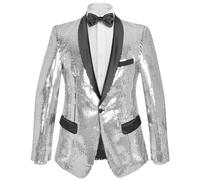 vidaXL Blazer da Uomo Argento 48 Poliestere