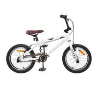 vidaXL Bicicletta BMX da 16 pollici, per 5-8 anni, bianca, classica bicicletta BMX per bambini, manubrio e sella regolabili, per adolescenti, velocità singola, telaio in acciaio
