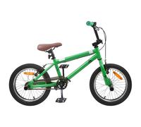 vidaXL Bicicletta BMX da 18 pollici per 7 - 10 anni, verde, maniglie regolabili, bicicletta BMX per bambini, bici da stunt, bici da esterno, bicicletta sportiva per bambini