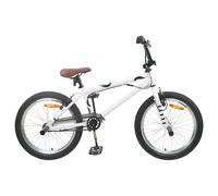 vidaXL Bicicletta BMX da 20 pollici per oltre 9 anni, bianca, avventura BMX, bici classica, manubrio regolabile, telaio in acciaio, trick e corsa, bicicletta sportiva