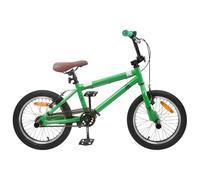 vidaXL Bicicletta BMX da 18 pollici per 7 - 10 anni, verde, maniglie regolabili, bicicletta BMX per bambini, bici da stunt, bici da esterno, bicicletta sportiva per bambini