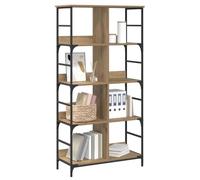 vidaXL Libreria Rovere artigianale 78,5 x 33 x 153 cm metallo PB, Libreria alla moda, rettangolare, rustica, resistente, spazio ampio, indipendente, arredo per la stanza lettura