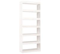 vidaXL Libreria/Divisorio Bianco 80x30x199,5 cm in Massello di Pino