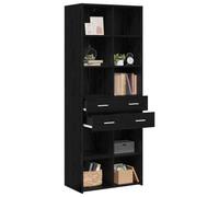 vidaXL Libreria Rovere nero 30 x 42.4 x 185.2 cm, Libreria Moderna Rectangolare, Spazio Ampio, Legno Ingegnerizzato, Soluzione Funzionale per Il Soggiorno