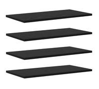 vidaXL Scaffale 4 pcs Nero 60 x 30 x 1,5 cm Legno multistrato, Mensola resistente, design rettangolare, soluzione moderna per il soggiorno, studio, mobili per la casa
