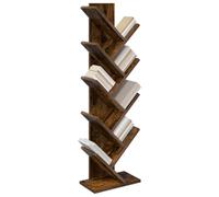 vidaXL Libreria ad Albero 6 Ripiani 30 x 18 x 100 cm Rovere Fumo, Mensola per libri stilosa, ripiano moderno, supporto stretto per il soggiorno, scaffali decorativi per casa