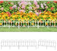 vidaXL Bordi per Prato 17 pz Bianchi 10 m in PP