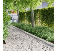 vidaXL Bordo per prato 15 cm x 10 m in acciaio zincato, flessibile e corrugato.
