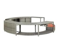 vidaXL Bordo per Spa Rotondo Elegante Versatile Resistente Vasca Idromassaggio Struttura in Acciaio Verniciato Grigio in Polyrattan