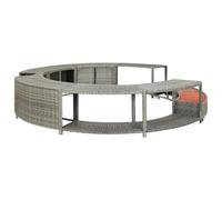 vidaXL Bordo per Spa Rotondo Elegante Versatile Resistente Vasca Idromassaggio Struttura in Acciaio Verniciato Grigio in Polyrattan
