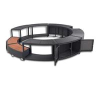 vidaXL Bordo per Vasca da Spa in Polyrattan Nero