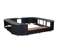 vidaXL Bordo per Vasca da Spa Quadrato Nero 268x268x55 cm Polyrattan