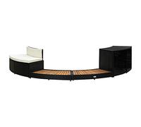 vidaXL Bordo Spa Nero Polyrattan e Legno Massello di Acacia