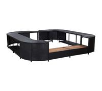 vidaXL Bordo Spa Quadrato Salotto per Bordo Piscina Sedili per Spa Mobili da Giardino Arredamento da Esterni Nero 268 x 268 x 55 cm in Polyrattan