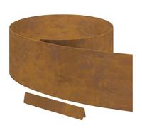 vidaXL Bordura da Giardino in Acciaio Rugginoso - 450 x 25 cm - Set da 4. Robusta e Resistente alle intemperie. Richiede l'assemblaggio di 2 Persone. Facile da Montare con Martello e Forbici. Solo PE