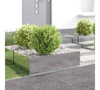 vidaXL Bordura per Prato 4 pz 100 x 60 x 35 cm Acciaio Argento