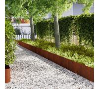 vidaXL Bordura per Prato 50 pz 100 x 0,05 x 30 cm Ruggine